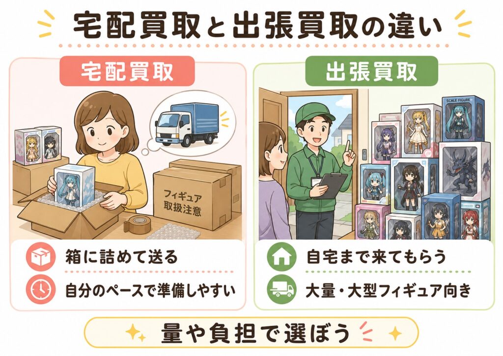 大量のフィギュアを売るときは宅配買取と出張買取どっちがいい?