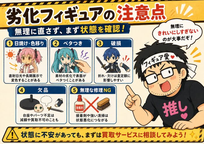 劣化したフィギュアは買取できる？