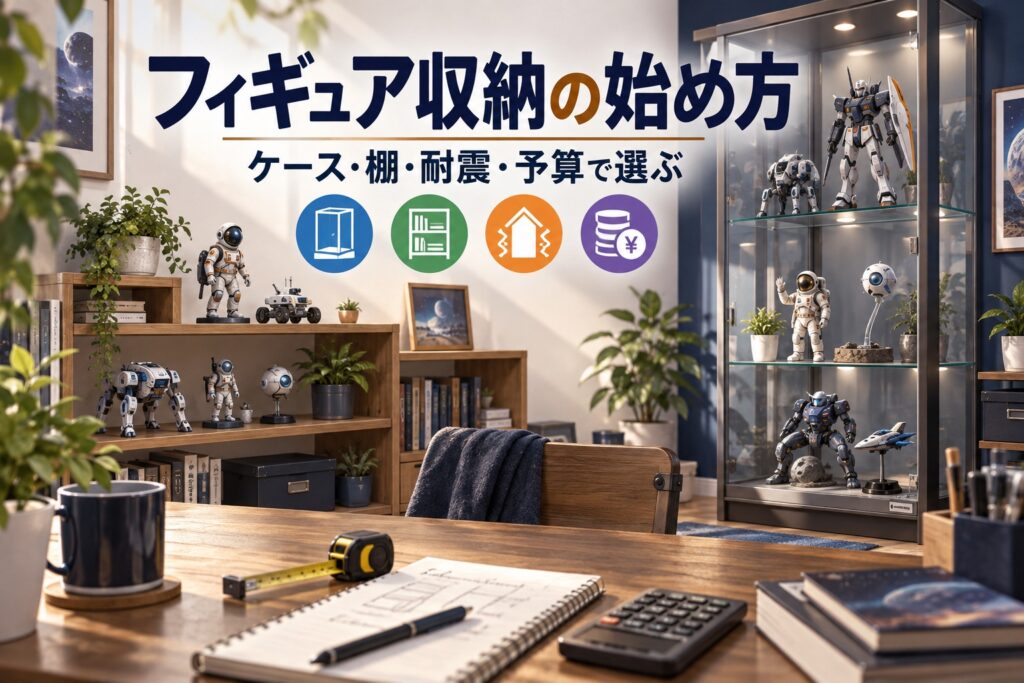 フィギュア収納の始め方。ケース・棚・耐震・予算から選ぶ入門ガイド。