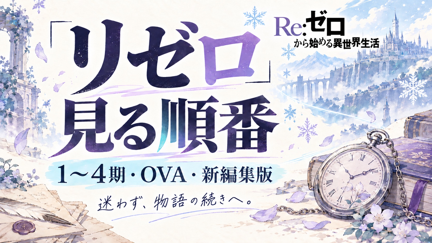リゼロを見る順番｜1〜4期・OVA・新編集版の視聴ガイド